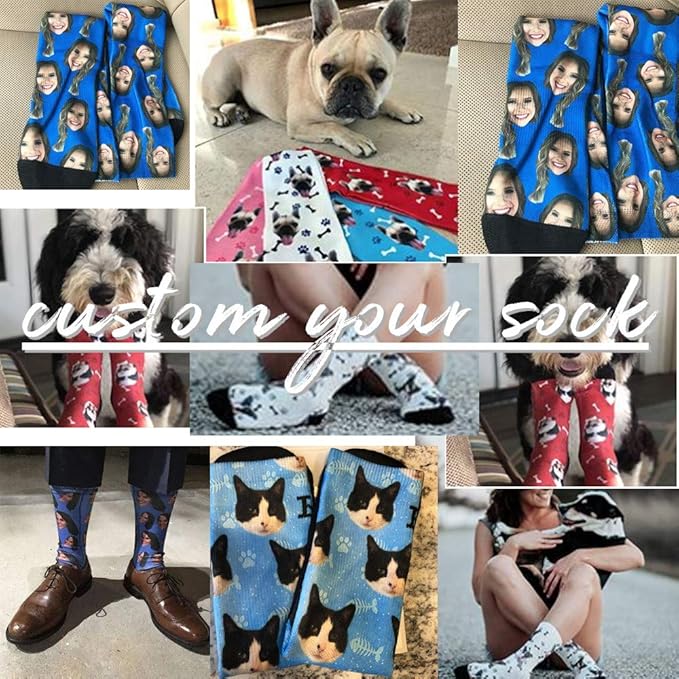 Custom Face Socks, Personalized Dog Lover Pet Photo Picture on Socks Unisex - Image 7