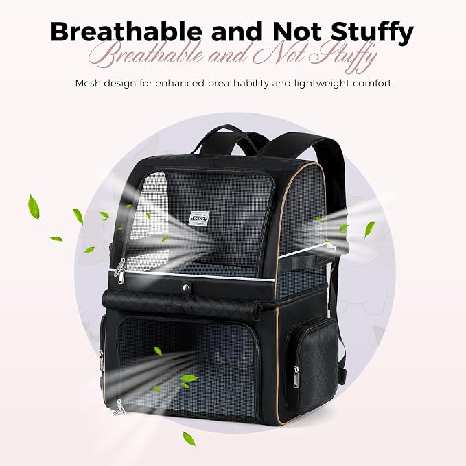 Lekebobor Double Cat Backpack Carrier - Image 4