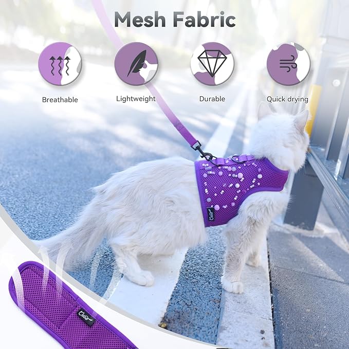 Kitty Harness and Leash for Walking Escape Proof Breathable Mesh Fabric - Image 4