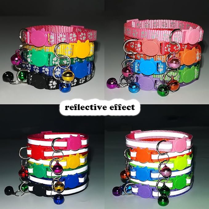 Pink Cat Collars with Bells, Break Away Cat Collar with Bells, Reflective - Image 4