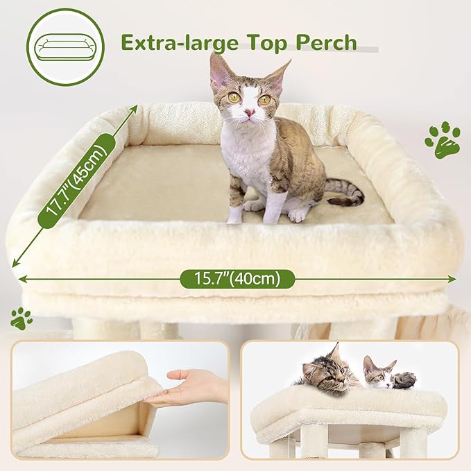 Globlazer Cat Tower for Indoor Cats, Heavy Duty Cat Trees for Large Cats Adult - Image 2