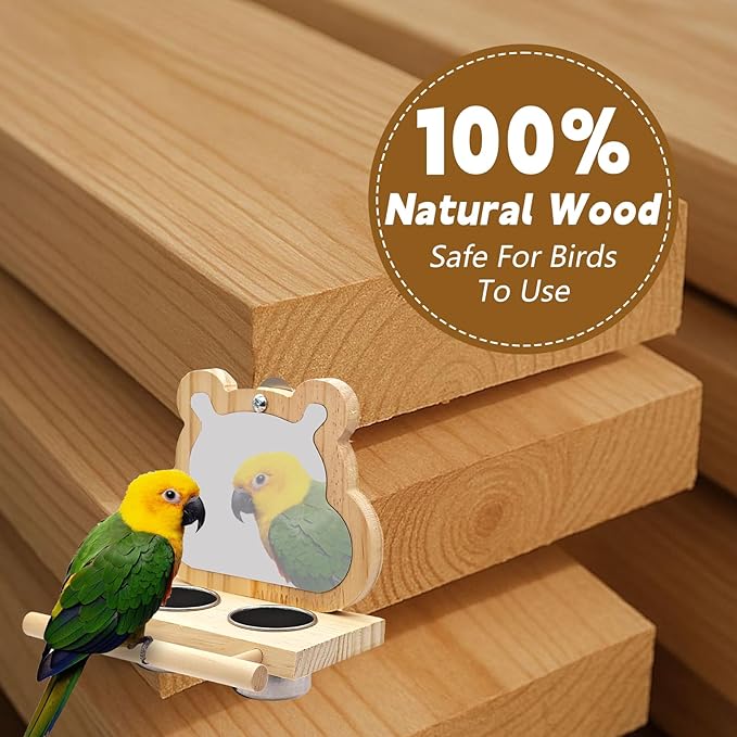5PCS Bird Perch and Toy Set. Includes a Perch, and Chew Toy. Hangable Natural - Image 6