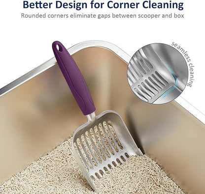 WePet Cat Litter Scoop, Aluminum Alloy Sifter, Kitty Metal Scooper, Deep Shovel - Image 5