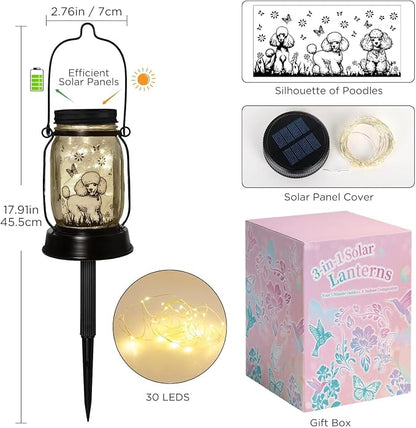 kyoryuger Poodle Gifts for Women/Men, Poodle Solar Lanterns Dog Mom Birthday - Image 4