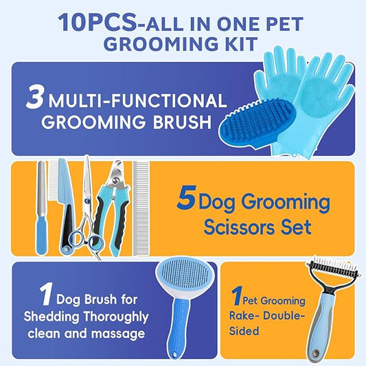 Bath Grooming Kit for Pets, Dog and Cat Grooming Supplies, Dematting Comb for - Image 2