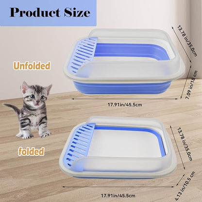 kathson Collapsible Kitten Litter Box, Foldable Anti-Splashing Small Kitty - Image 5