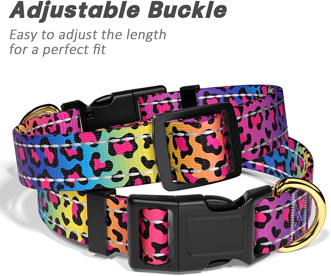 Reflective Dog Collar for Small Dogs Cats, Cute Leopard Style Adjustable - Image 6