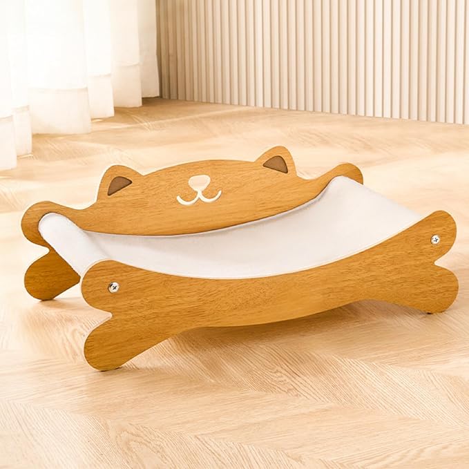 Cat Scratcher Bed for Indoor Cats & Hammock Lounge & Scratch Pad, Wooden Modern by Unknown