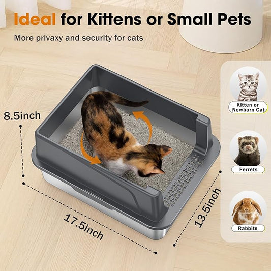 2PACK Stainless Steel Cat Litter Box - Image 2