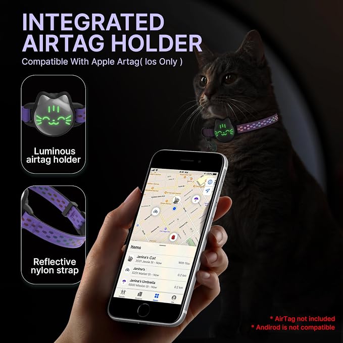 Waterproof Airtag Cat Collar, Breakaway Cat Airtag Collar - Image 5