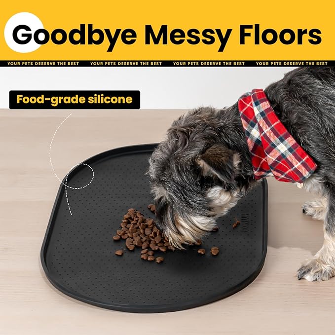Dog Food Mat, Raised Edges Pet Food Mats - Image 5