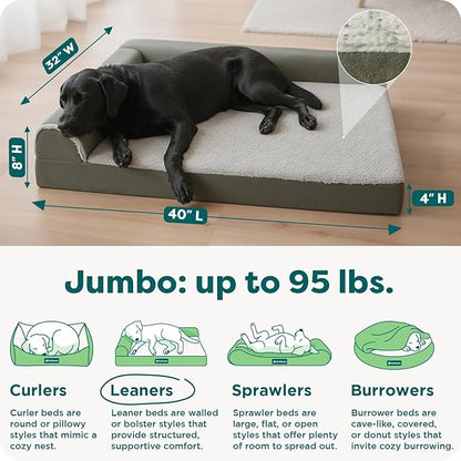 FurHaven Orthopedic Dog Bed for Large Dogs, L-Shaped Chaise Mattress - Image 3