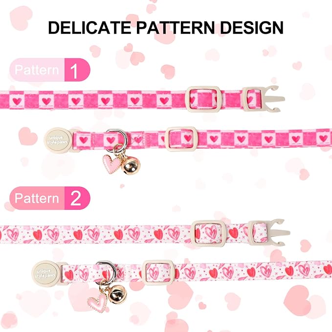 Unique Style Paws Pink Kitten Collars, Cute Valentine Cats Collar - Image 2