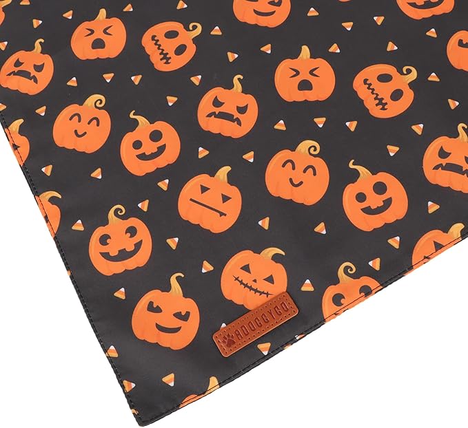 ADOGGYGO Halloween Dog Bandanas 2 Pack, Reversible Pumpkin Ghost Scarf - Image 6