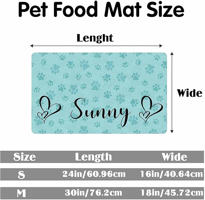Personalized Dog Cat Mat with Name Photo Custom Placemat Feeding Mats - Image 2