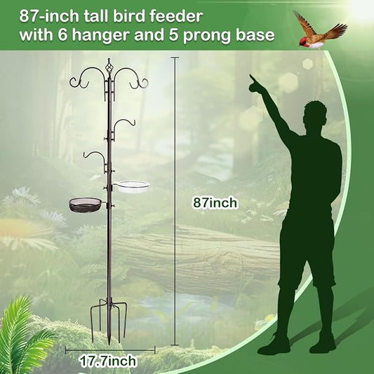 Bird Feeding Station Kit, 87 Inches Bird Feeder Pole - Image 2