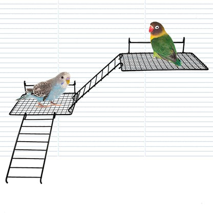 BNOSDM 4 PCS Bird Perches Platform, Stainless Steel Grid Platform by BNOSDM