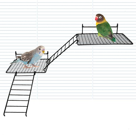 BNOSDM 4 PCS Bird Perches Platform, Stainless Steel Grid Platform by BNOSDM