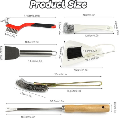 6PCS Bird Cage Cleaning Brush Tools Set, Stainless Steel Bird Poop Remover - Image 5