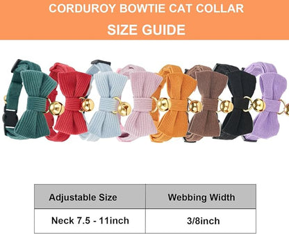 2 Pack Soft Corduroy Cat Collars - Image 2