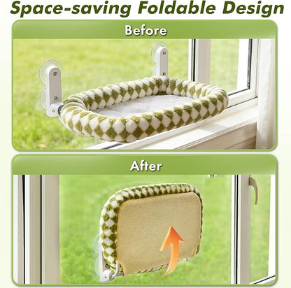 Cat Window Perch with Bolster, Cordless Foldable Cat Window Hammock with Strong - Image 4