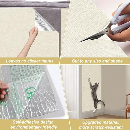 Cat Scratching Mat, 118.5"x15.9" Trimmable Self-Adhesive Cat Scratch Carpet - Image 6