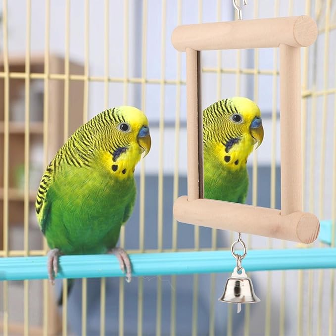 Wontee Bird Mirror Bird Toys for Budgies Parakeets Cockatiels Lovebirds Conures - Image 5
