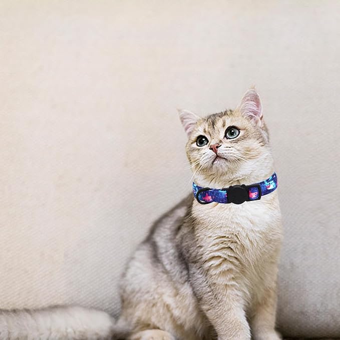 Elegant little tail 2 Pack Cat Collar-Dinosaur & Shark Cotton Breakaway Cat - Image 5