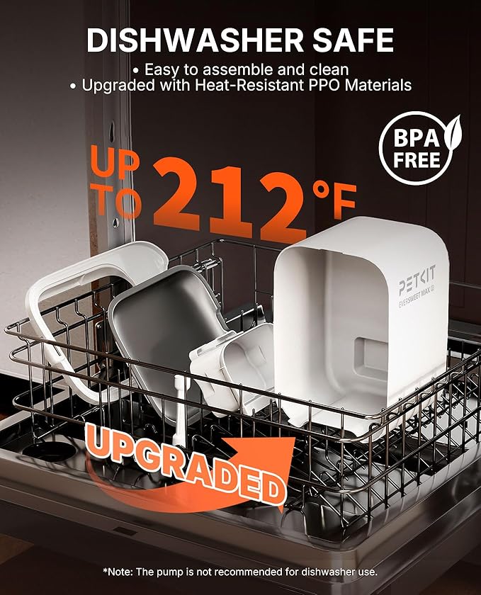 PETKIT Dishwasher Safe Cat Water Fountain, Cordless Automatic Cats Drinking - Image 2