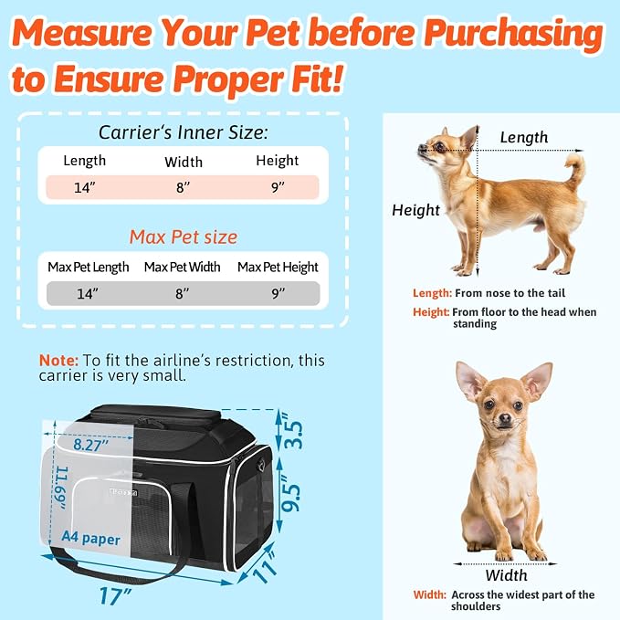 Petskd Top-Expandable Pet Carrier 17x11x9.5 Inches Alaska Airline Approved - Image 3