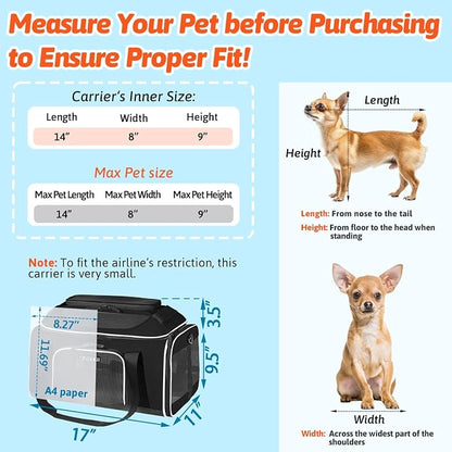 Petskd Top-Expandable Pet Carrier 17x11x9.5 Inches Alaska Airline Approved - Image 3
