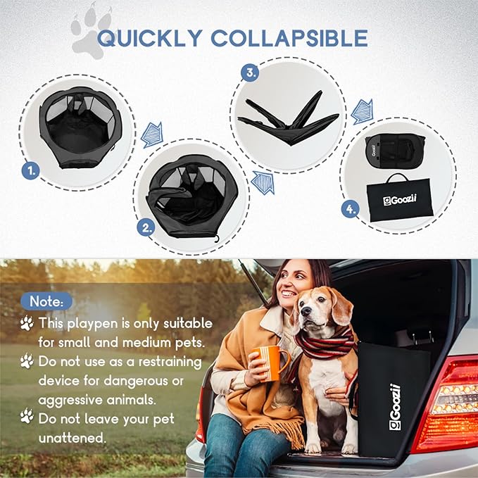 Portable Dog Playpen for Large Dogs, Collapsible Puppy Pet Cat Playpen - Image 6
