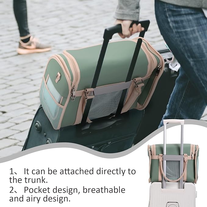 Airline Approved Pet Carrier Backpack, Waterproof PU Foldable Design - Image 4