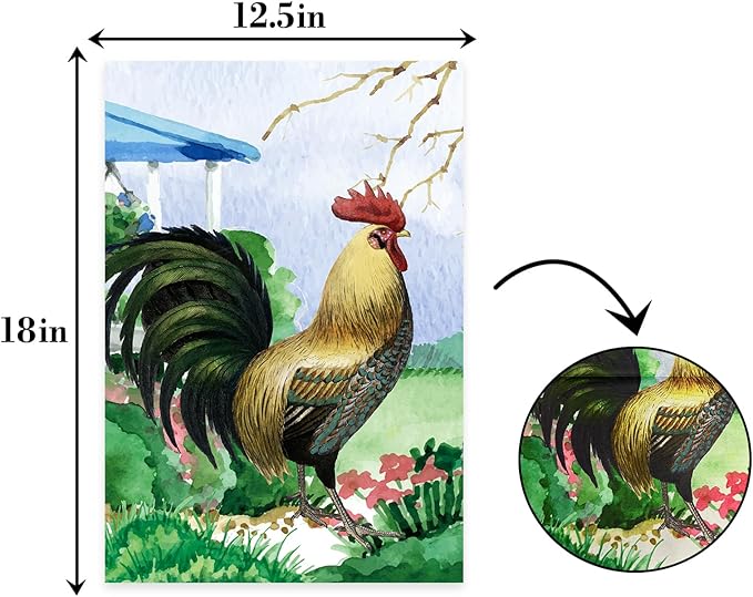 Chicken on the Grass Garden Flag, Farm Life Flag, Welcome Garden Yard Flag - Image 2