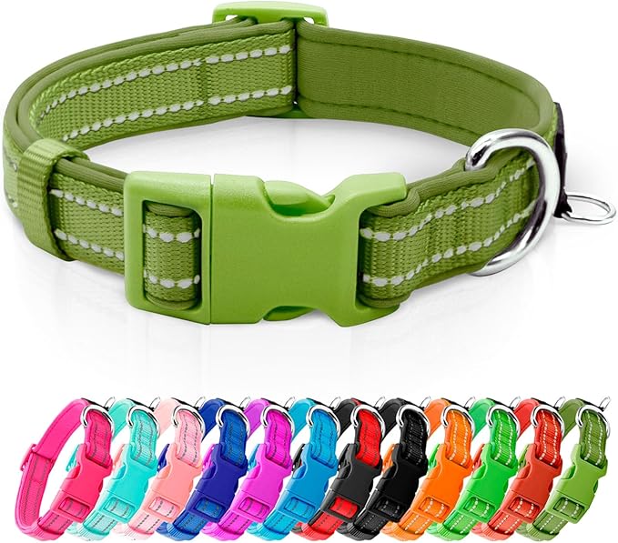 azuza Reflective Dog Collar, Soft Neoprene Padded Pet Collar by azuza