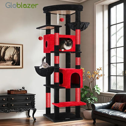 Globlazer Gothic Heavy Duty Cat Tree, 74in Sturdy Goth Cat Tower - Image 7
