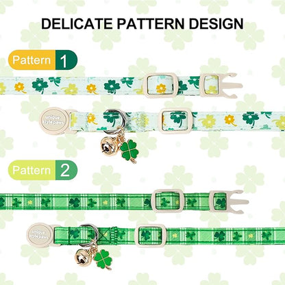 Unique Style Paws Saint Patrick Cat Collar, Shamrock Cat Collars, Adjustable - Image 2