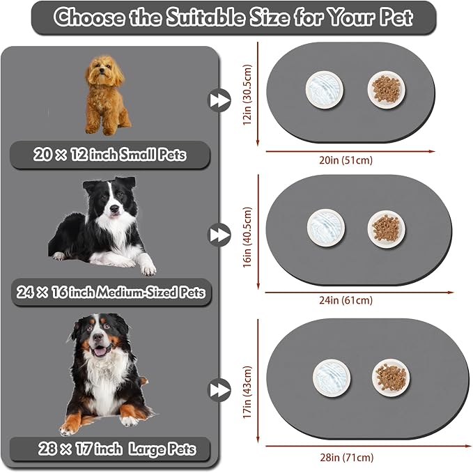 Cat Food Mat 24''x16'', Absorbent Cat Mats - Image 4