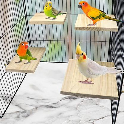 2pcs Bird Perch Platform Flat Stand Beak Paw Grinding Wood - Image 5