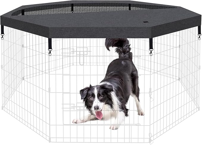 Dog Pen Pet Playpen Dog Fence Pad Indoor Foldable Metal Wire Exercise Puppy by Peekaboo