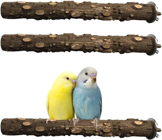 PINVNBY 3Pcs Bird Perches for Cage, Nature Wood Prickly Parrot Stand Toy Paw by PINVNBY