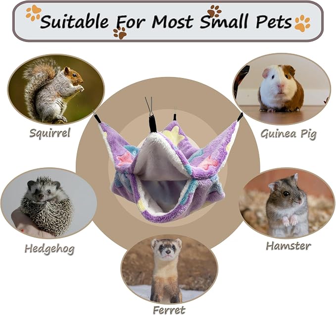 Cat Hammock for Cage, Soft Warm Hanging Bed for Kitten, Guinea Pig, Chinchilla - Image 6