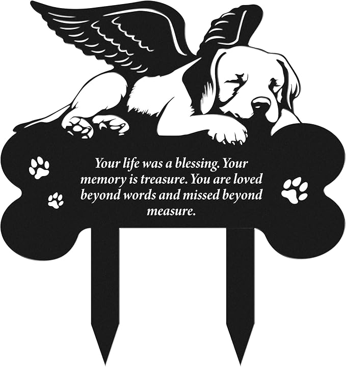 Metal Pet Grave Markers Dog, Dog Memorial Grave Markers Outdoor, Garden Plaque by RNGMSI