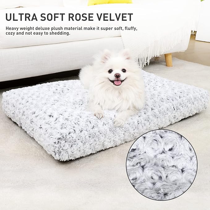 KSIIA Washable Dog Bed Deluxe Plush Dog Crate Beds Comfy Kennel Pad Anti-Slip - Image 2
