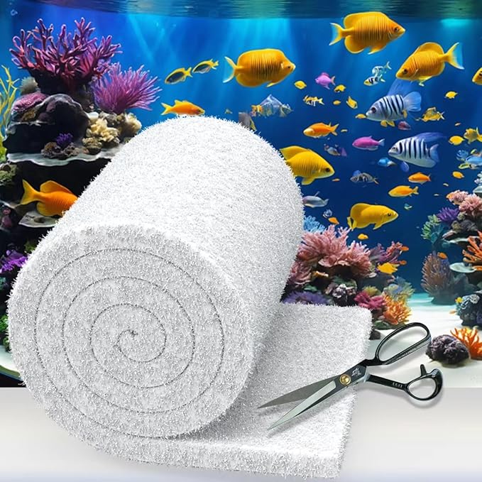 Aquarium Filter Floss 12 * 144 Inches, Cut to Fit Fish Tank Filter, Dual by Demiwise