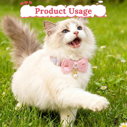 Jeffdad 4 PCS Cute Pearl Cat Collar - Image 7