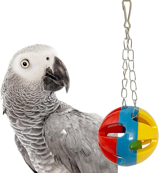 SIMENA Parrot Ball Toy with Bell, Cage Hanging Accessories by SIMENA