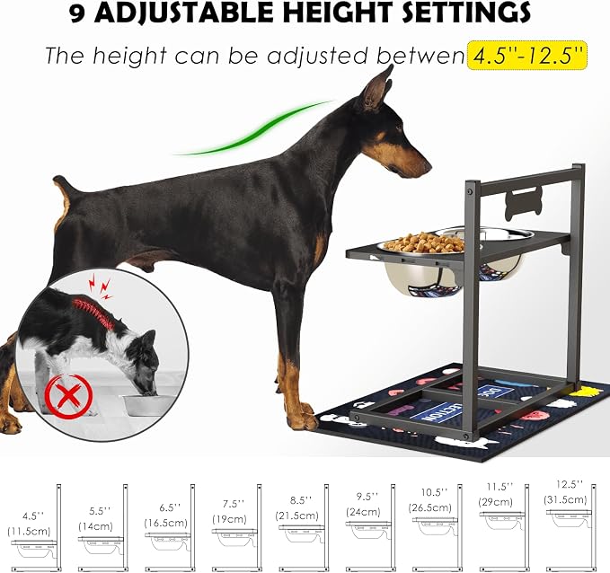 9 Height Adjustable Dog Bowl Stand - Image 2