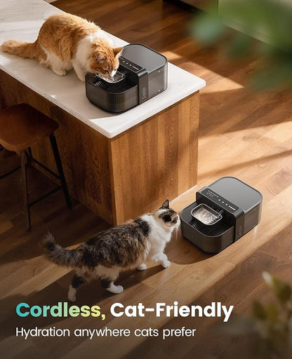 oneisall Wireless Filterless Cat Water Fountain, Separate Clean and Dirty Water - Image 4