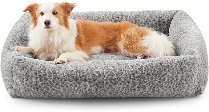JOEJOY Dog Bed Medium Size Dog, Removable Washable Cover Orthopedic Soft Faux by JOEJOY